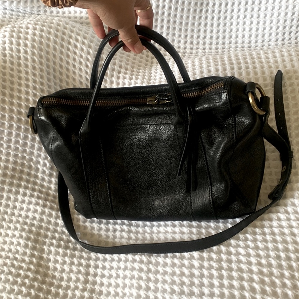 Like-New, Black Leather Madewell Prague Satchel Crossbody